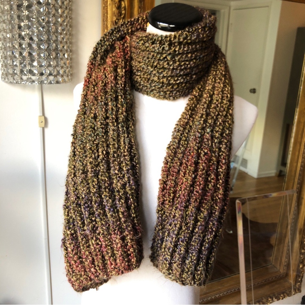 Handmade Wool Knit Multicolor Scarf
